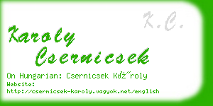 karoly csernicsek business card